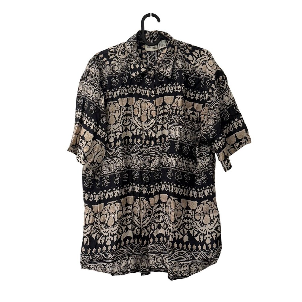 Specialty Collection Floral Pure Silk Hawaiian Short Sleeve Shirt Mens Medium